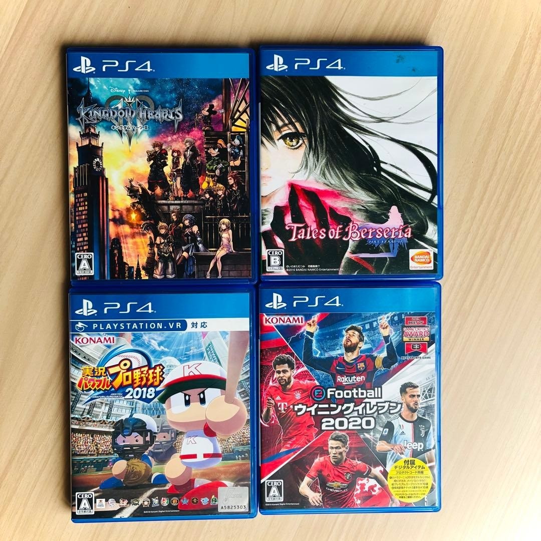 PS4 Game Lot 4 Kingdom Hearts III Tales of Berseria Pawapuro 2018 eFootball 2020