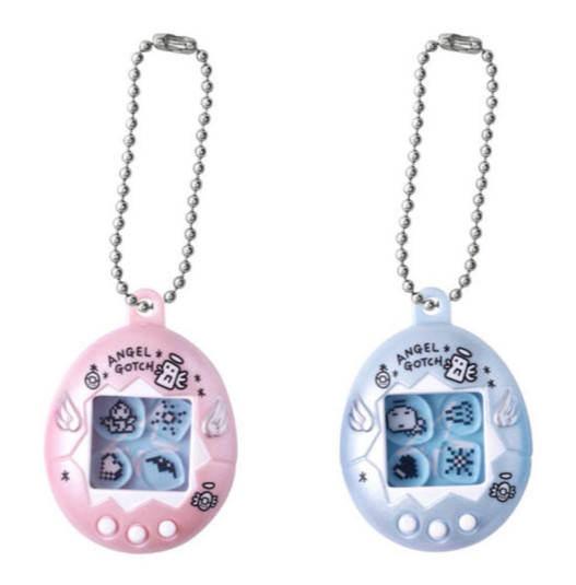 # Tamagotchi Capsule Toy Shaka Shaka Charm Collection, Kuriten, Pearl Pink, Blue