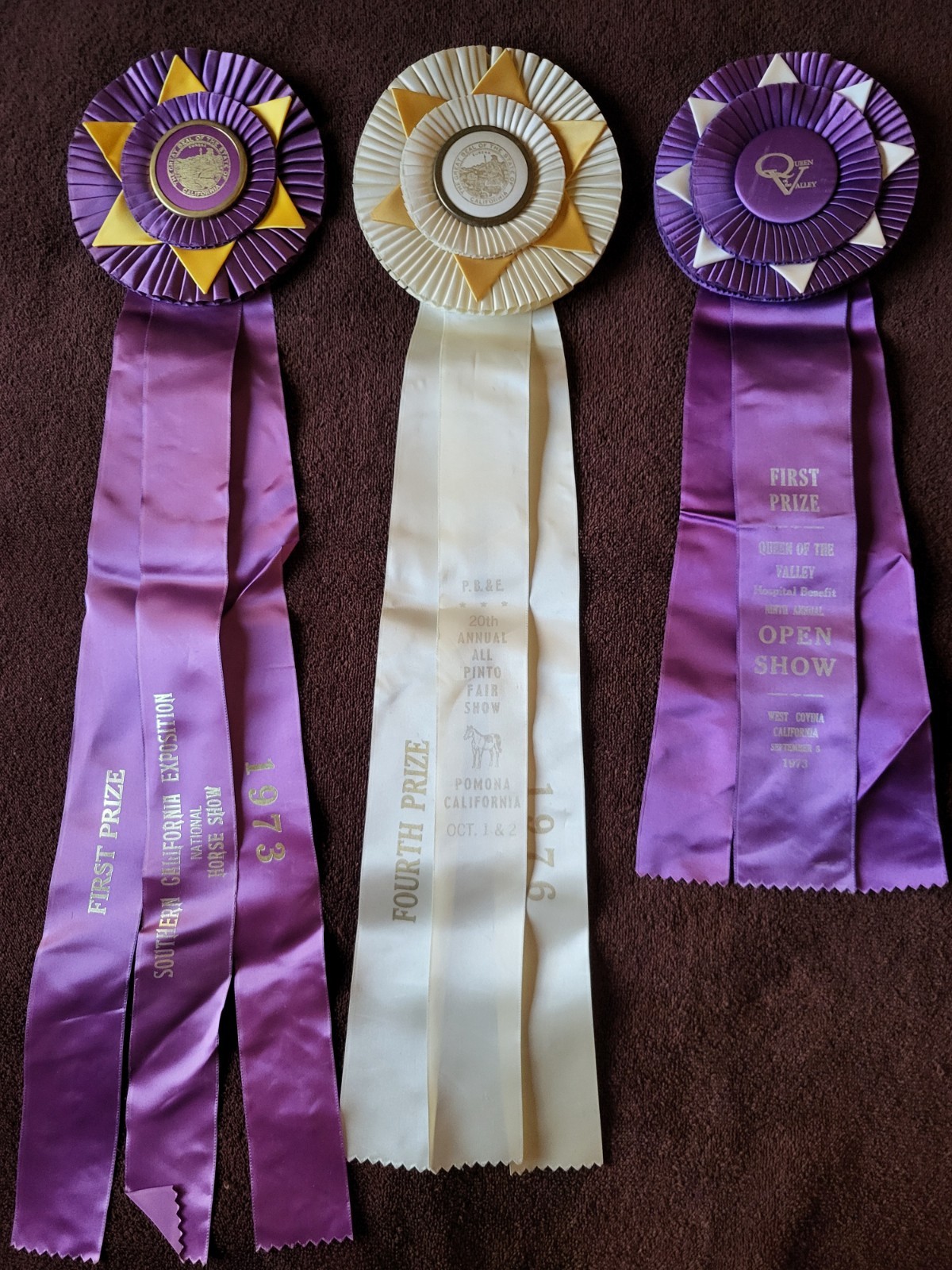 West Coast Venues 1970's Horse Show Ribbons Awards Equestrian Events Southern C