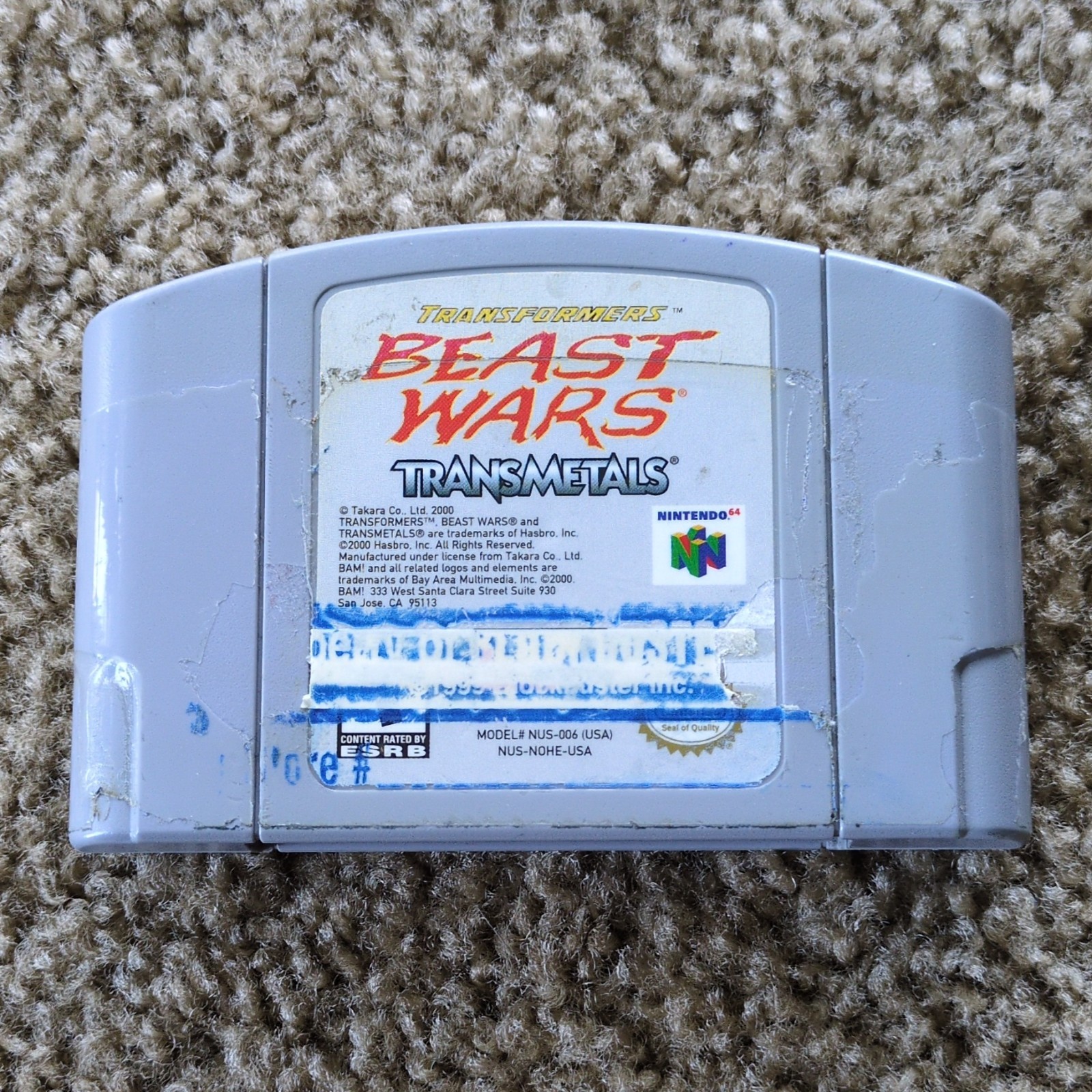 Transformers Beast Wars Transmetals BAM Nintendo 64 2000 E NTSC-U/C Seal of Qua…