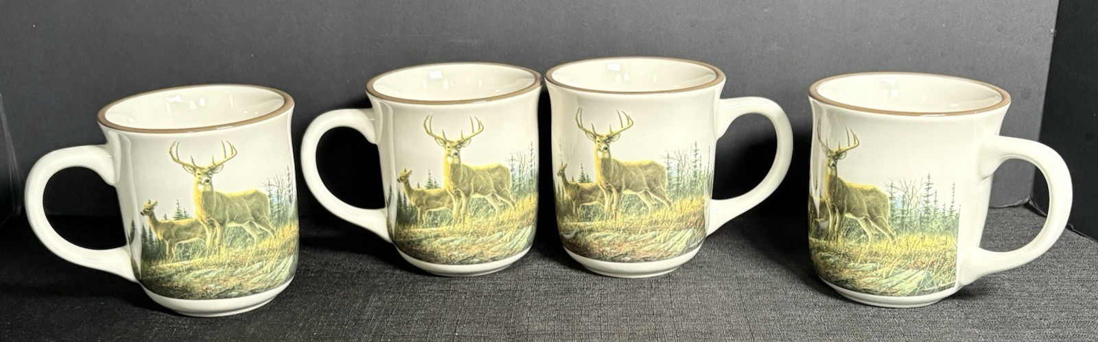 Cabela's Coffee Mugs-Autumn Whitetails By Hautman Brothers-12 Oz-Set Of 4