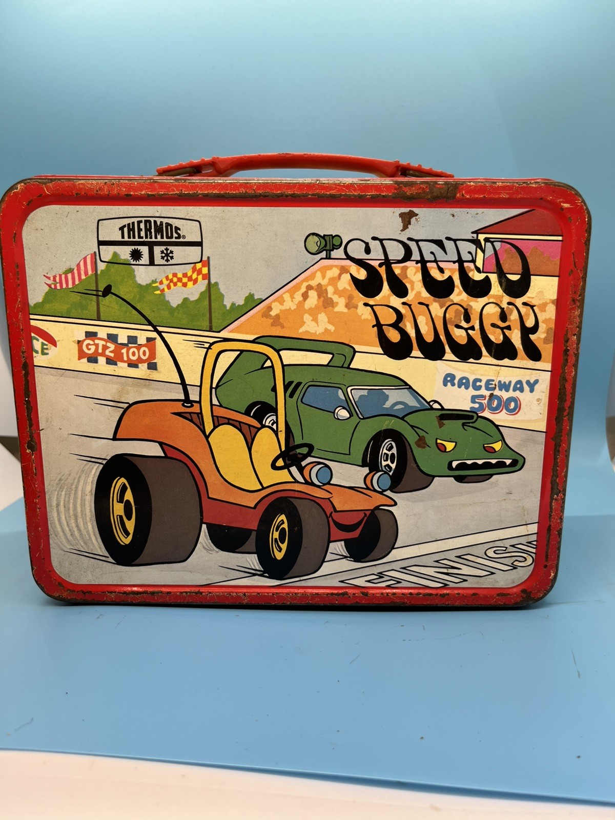 Vintage 1973 Speed Buggy Metal Lunchbox with Plastic Thermos