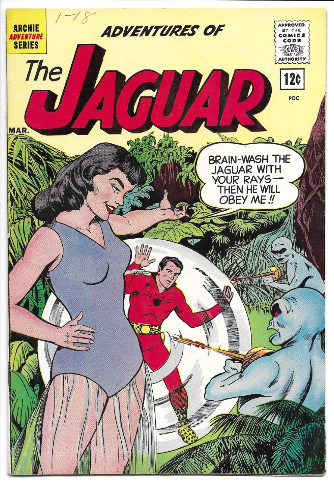 ADVENTURES OF THE JAGUAR #5 VF- 7.5 SILVER AGE ARCHIE ADVENTURE SERIES NICE