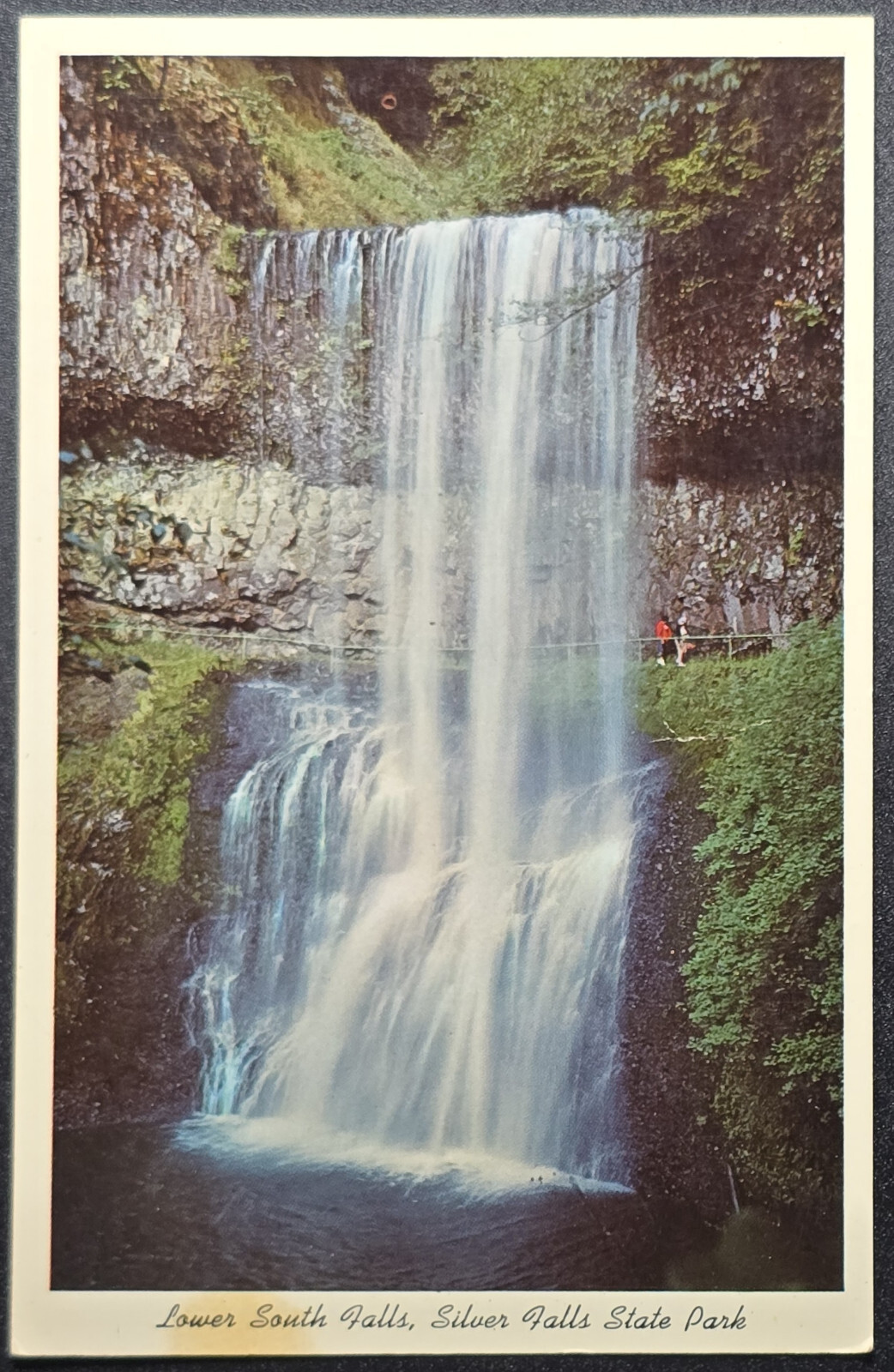 Silver Falls State Park Oregon Postcard Lower South Falls Waterfall Scenic View