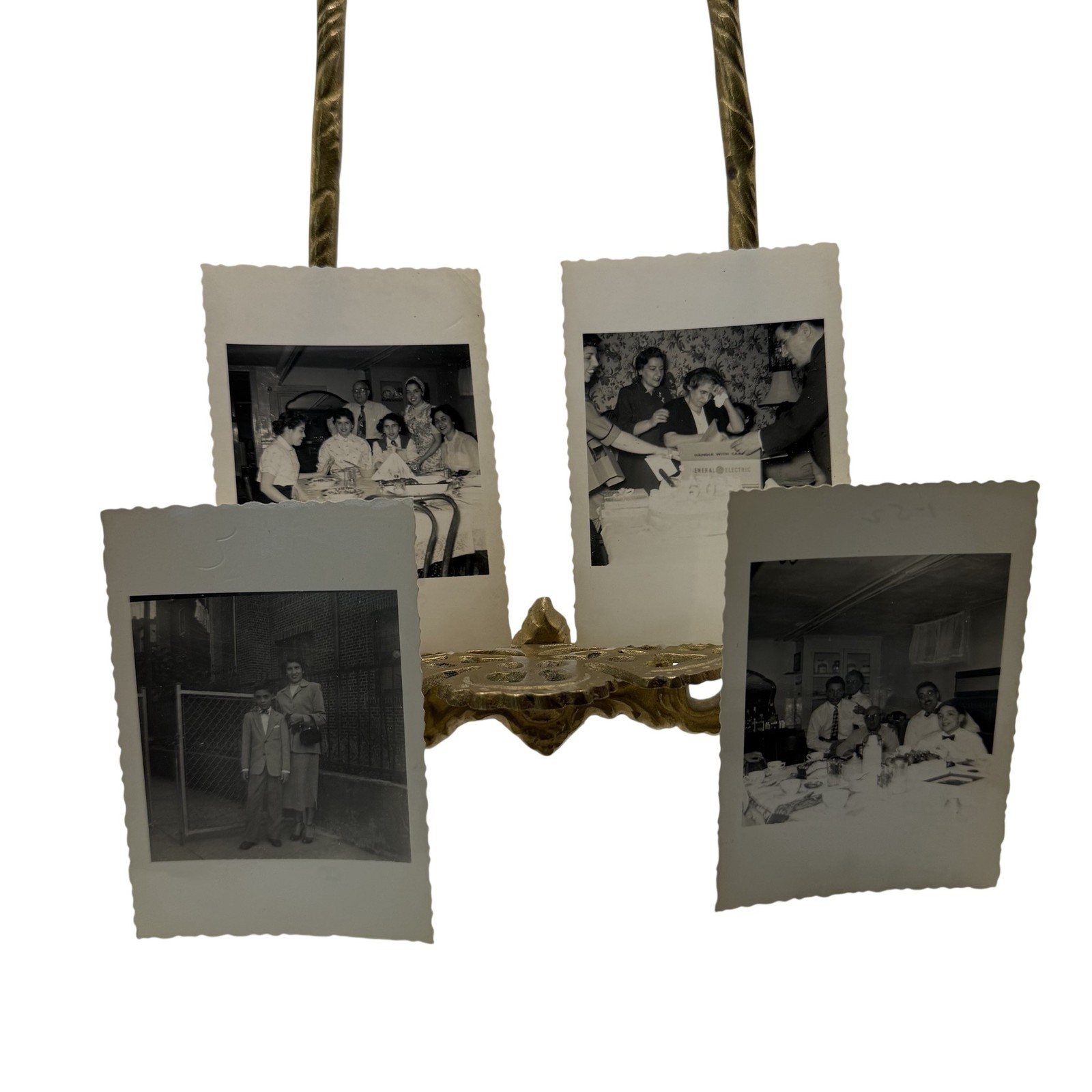 Vintage Italian-American Family Birthday Lot 4 Photos 1950s 2.5x3.5 B&W Orig