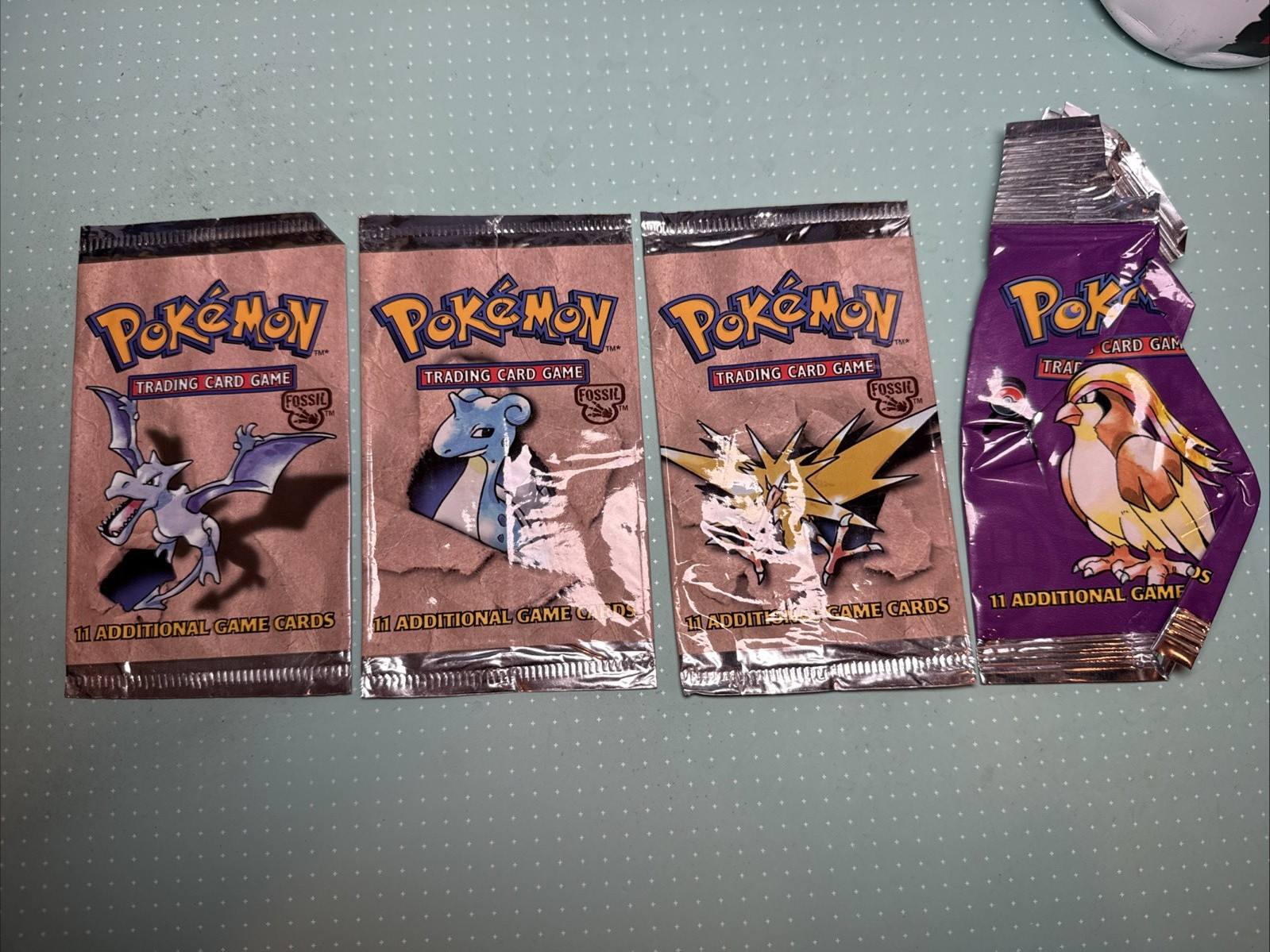 Authentic Original Pokémon Fossil Set EMPTY Booster Pack Wrappers