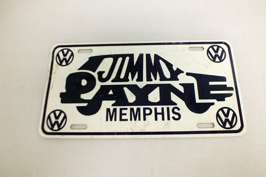 Vtg Jimmy Payne Memphis TN VW Volkswagen Dealer License Plate Frame Advertising
