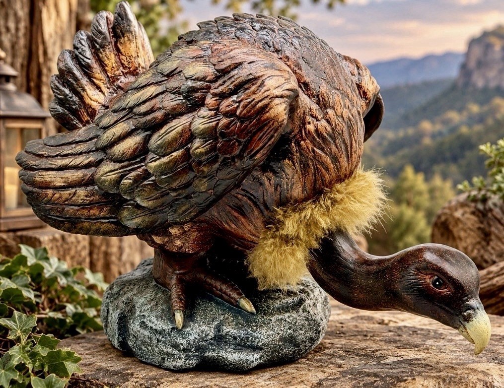 Vintage Double Wobble Vulture Statue Folk Art - Westland Gifts 10.5”X16~RARE”