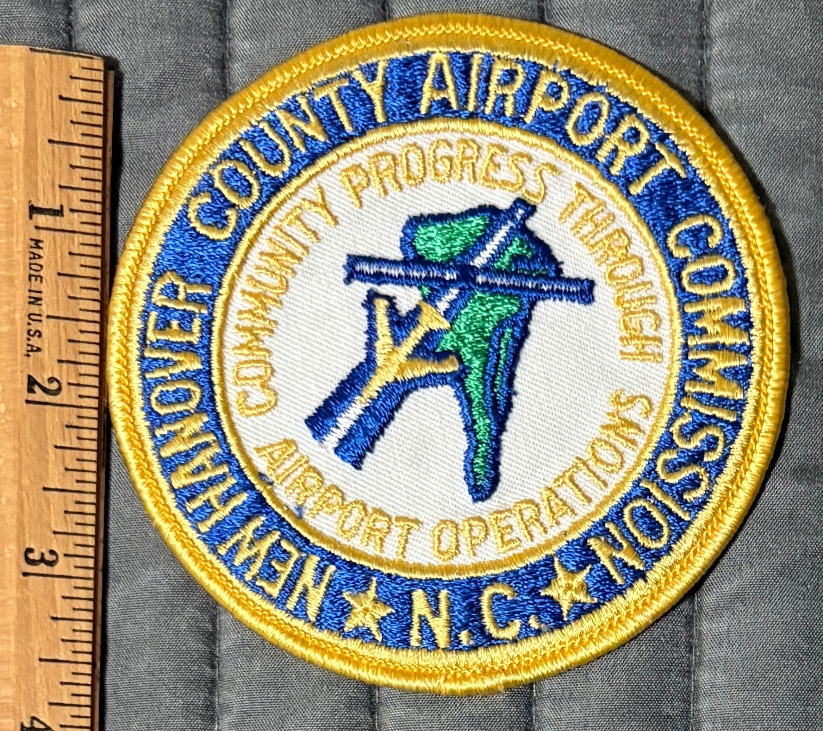 Rare Vtg Obsolete New Hanover County North Carolina NC Airport Commission Patch