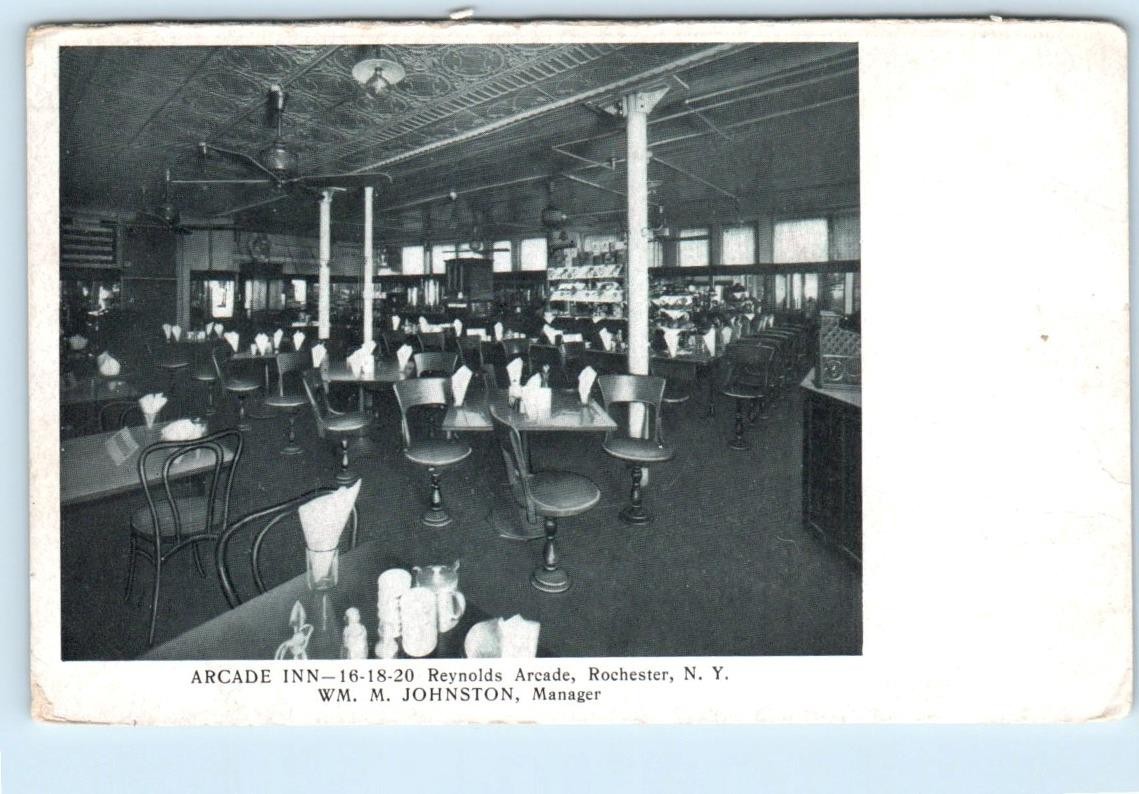 ROCHESTER, NY New York ~ ARCADE INN ~ c1910s Wm. Johnston Restaurant Postcard