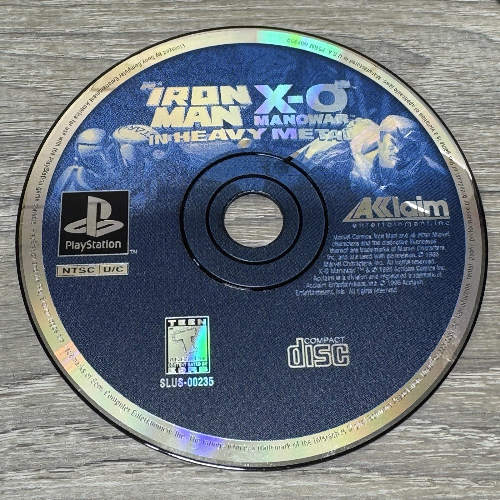 Iron Man XO Manowar in Heavy Metal PS1 PlayStation 1 Disc Only