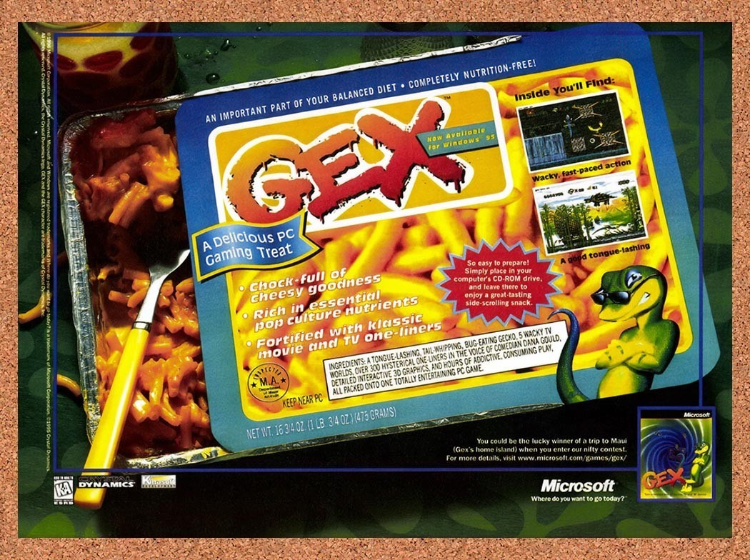 1996 Gex PC Original Advertisement / Retro Promo v1