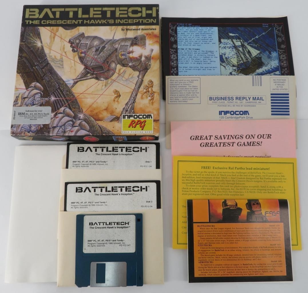 BattleTech: The Crescent Hawk's Inception - Infocom RPG Big Box (IBM PC) WORKS