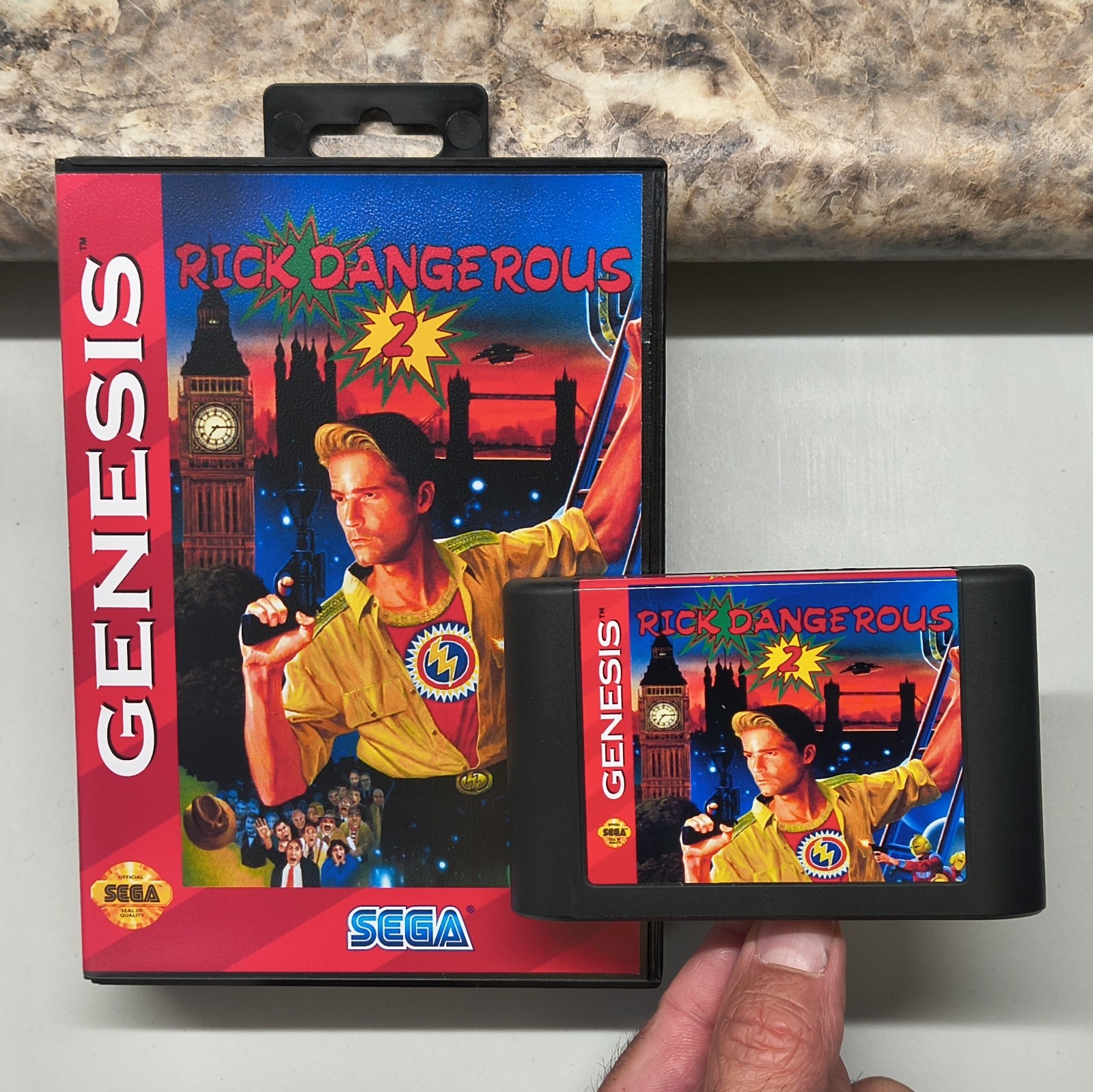 Rick Dangerous 2 for Sega Genesis + case & artwork