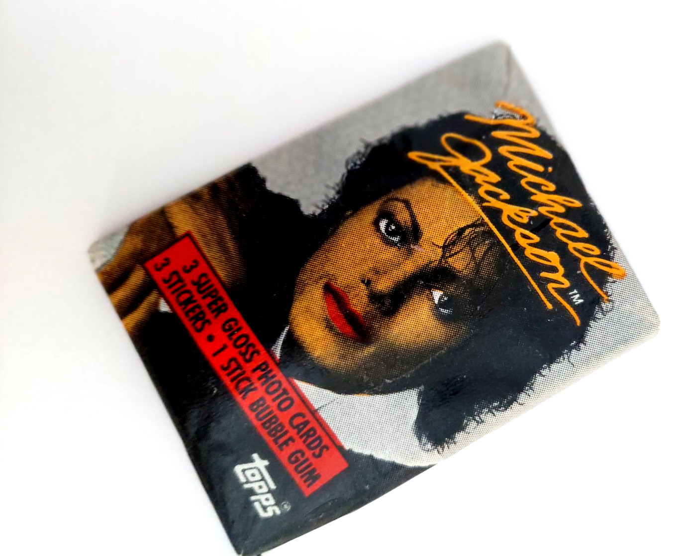 1984 RARE Michael Jackson Red Lip FIRST EDITION PHOTO Card WAX PACK Topps Sealed