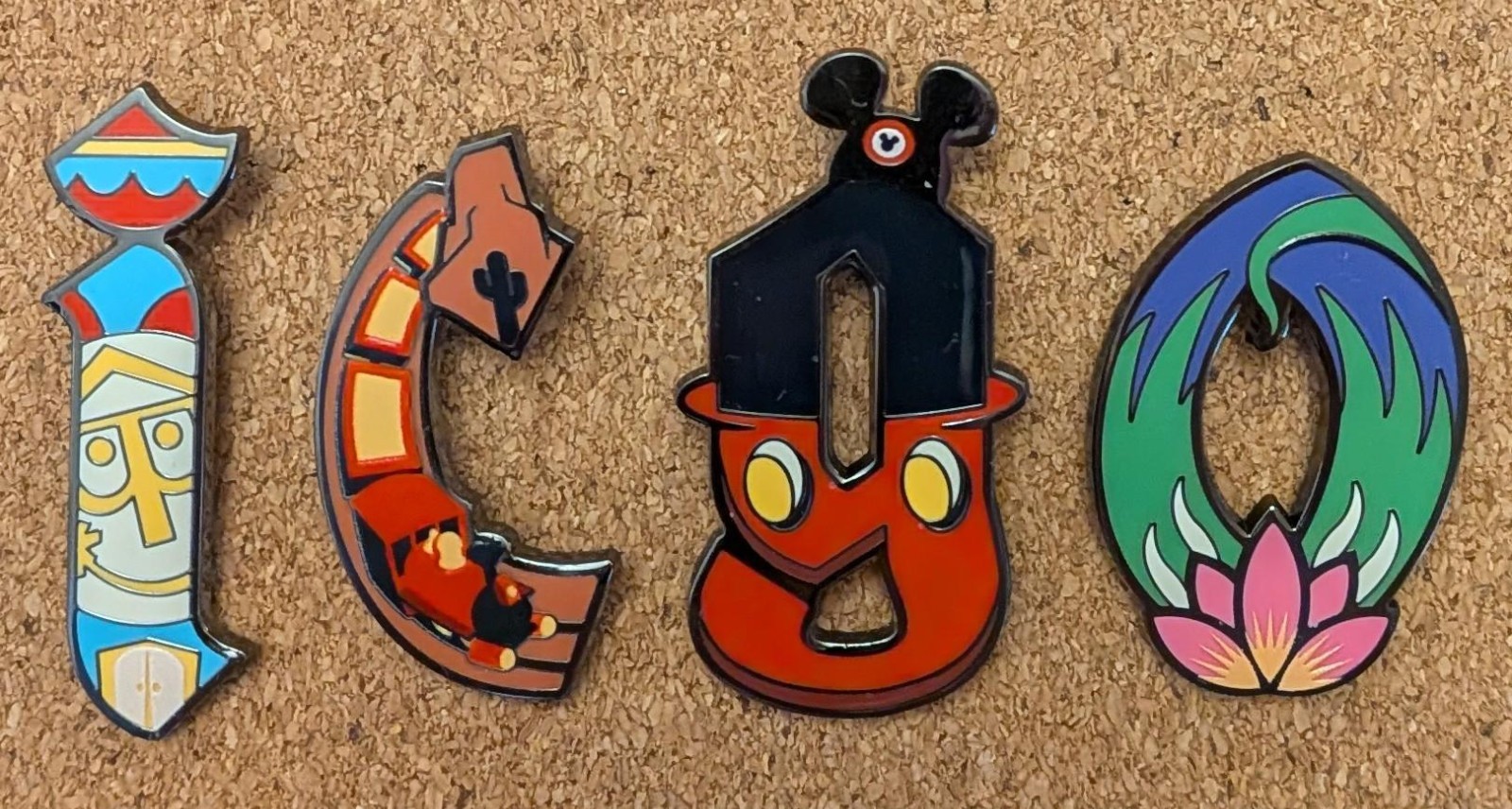 Disney Pin set of 4 i c g o Magic Kingdom Letters Collection 2026