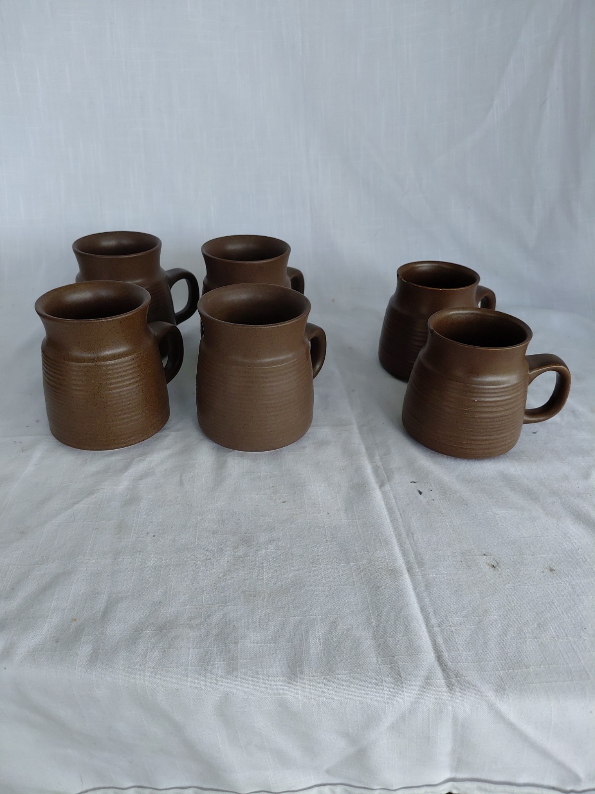 Vintage DENBY LANGLEY 4 CUP COFFEE MUGS SET 1970'S Mayflower Pattern England