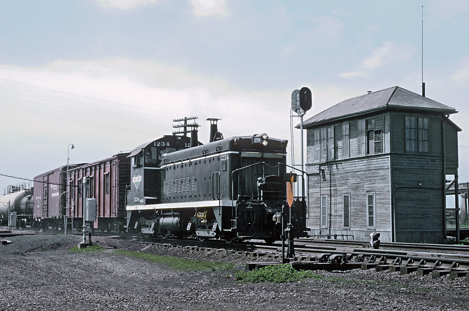 Illinois Central 1234 EMD SW9 at Tuscola, IL May 1966 8.5 x 11 Photo