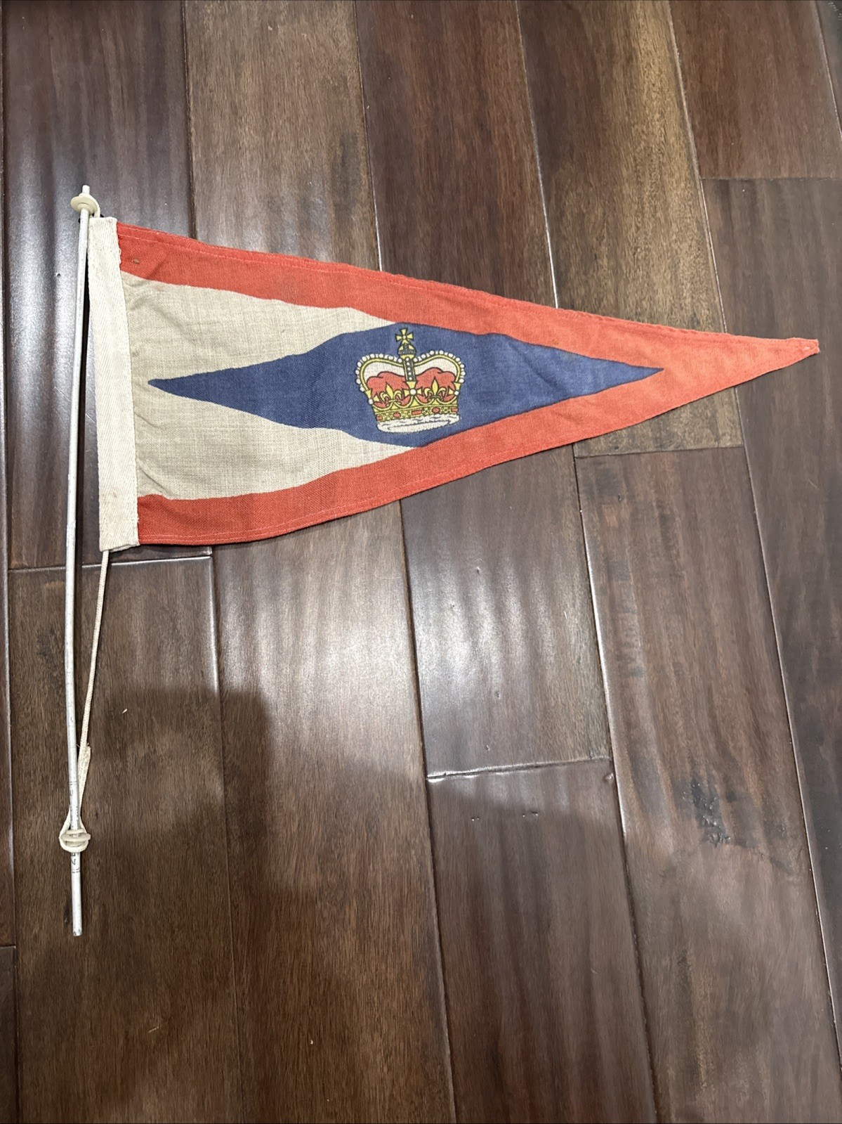Vintage Royal Victoria Yacht Club Captain Burgee Pennant Flag SS Sea Sail Boat