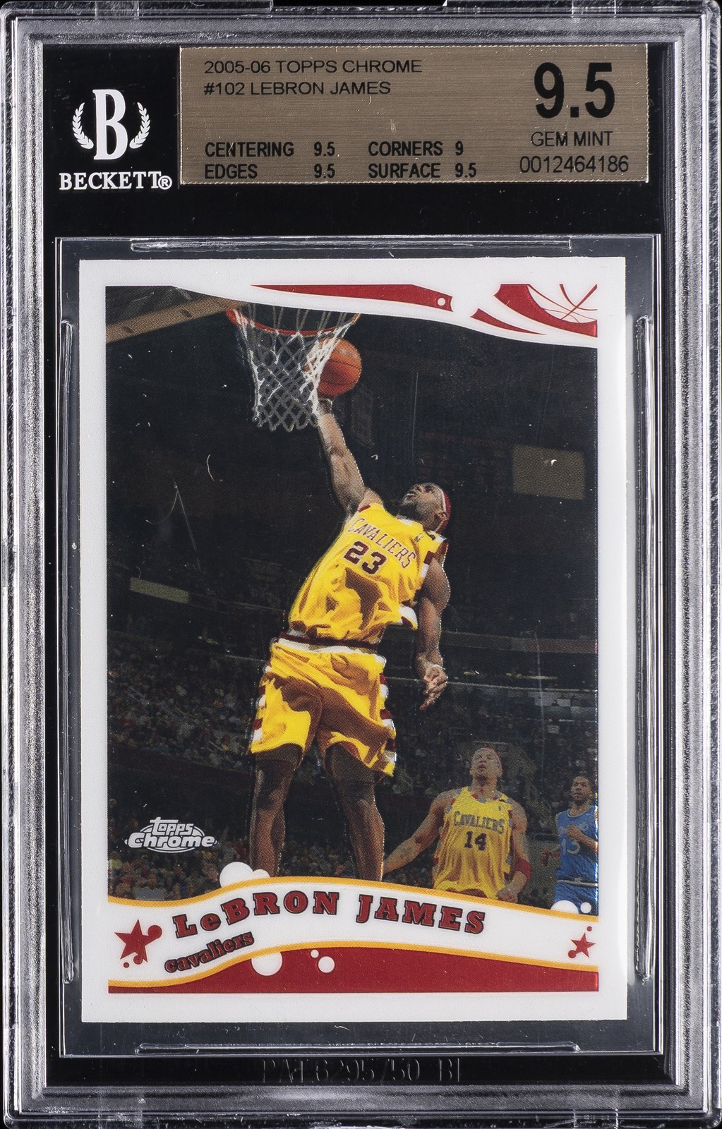 2005-06 TOPPS CHROME ##102 LEBRON JAMES BGS 9.5