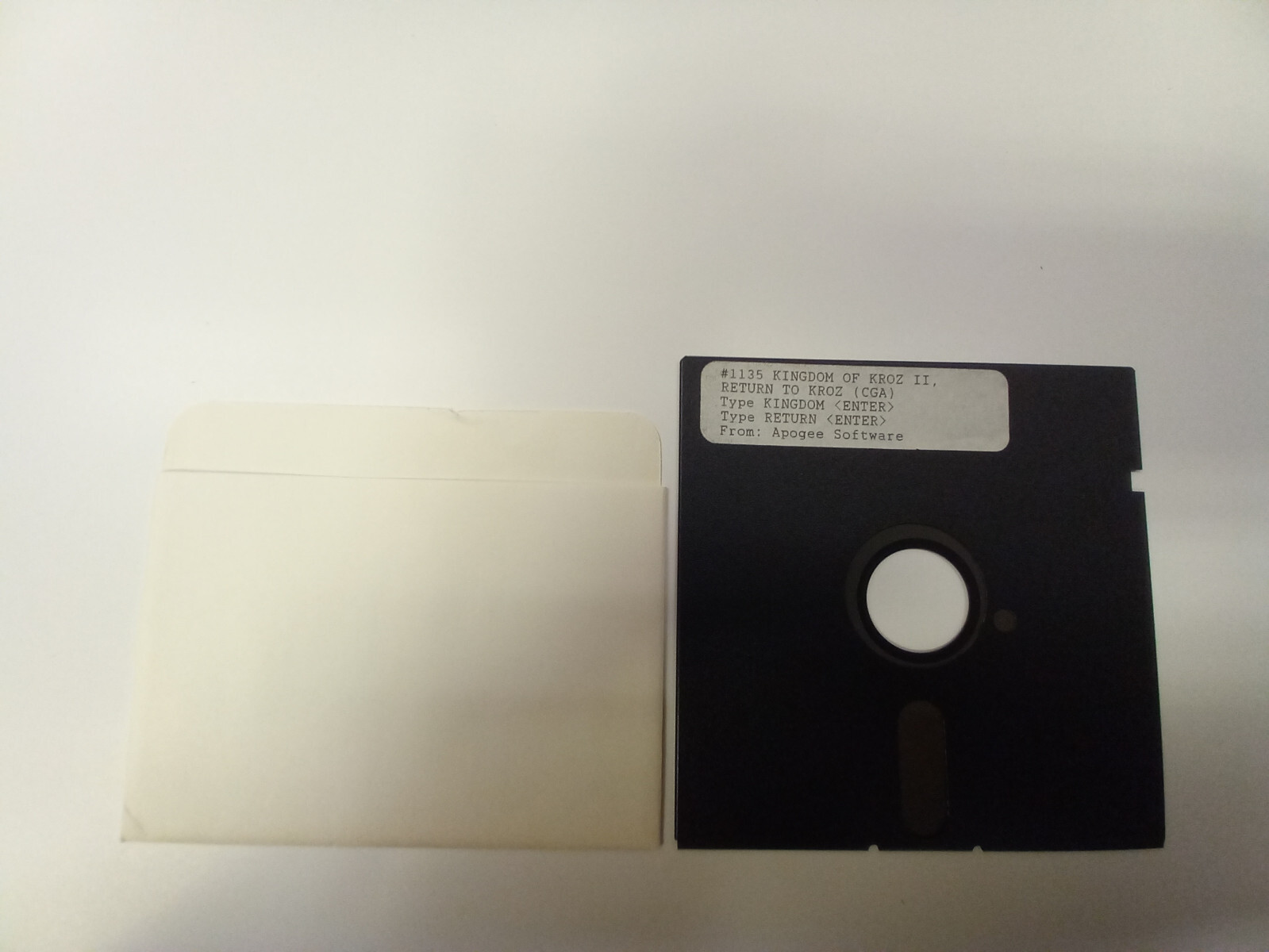 Original IBM / TANDY Shareware Game  5.25 Disk - KINGDOM OF KROZ II APOGEE SOFT