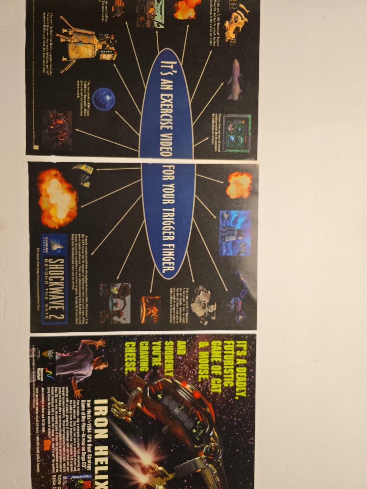 Rare 1995 Retro Sci-Fi Space Combat Gaming Magazine Ad Lot 3DO Jaguar Arcade