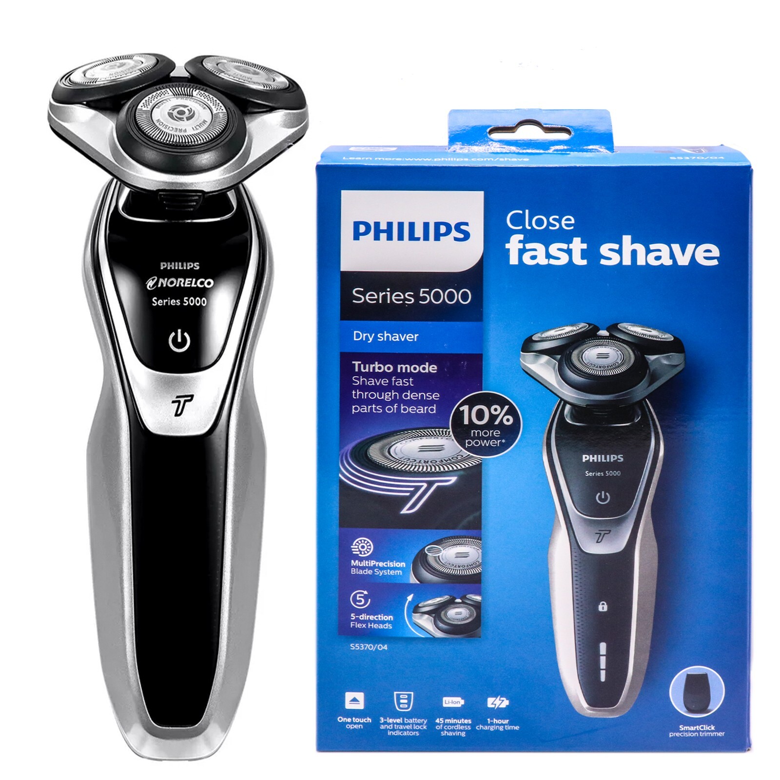 Philips Norelco Series 5000 Dry Fast Shaver with precision trimmer S5370/04