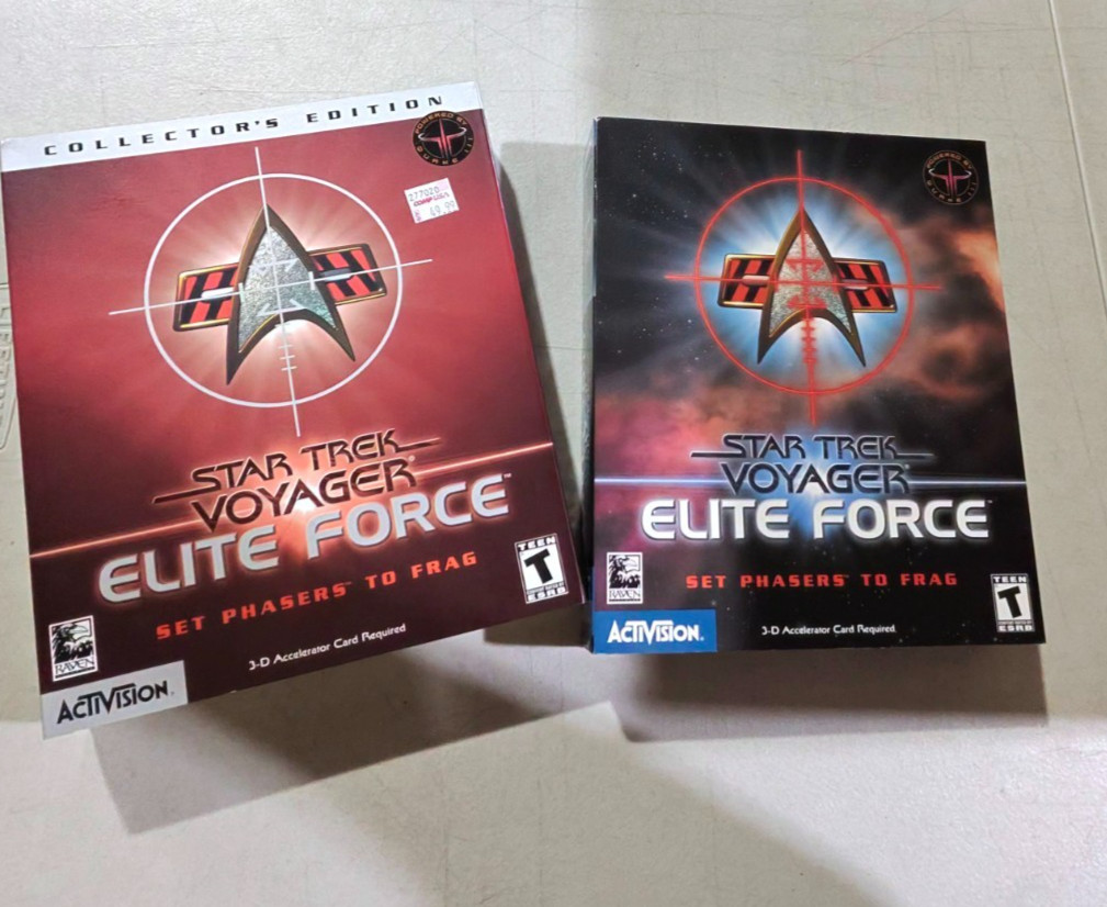 Star Trek Voyager Elite Force Set Phasers to Frag PC CD Big Box Sealed Jacket