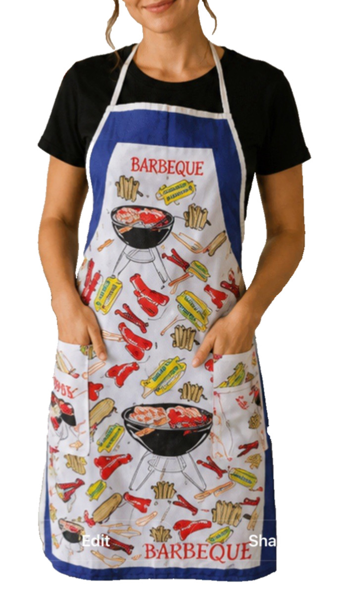 BBQ Apron Retro Grill Master Cookout Barbecue Novelty Kitchen Host Gift foodie