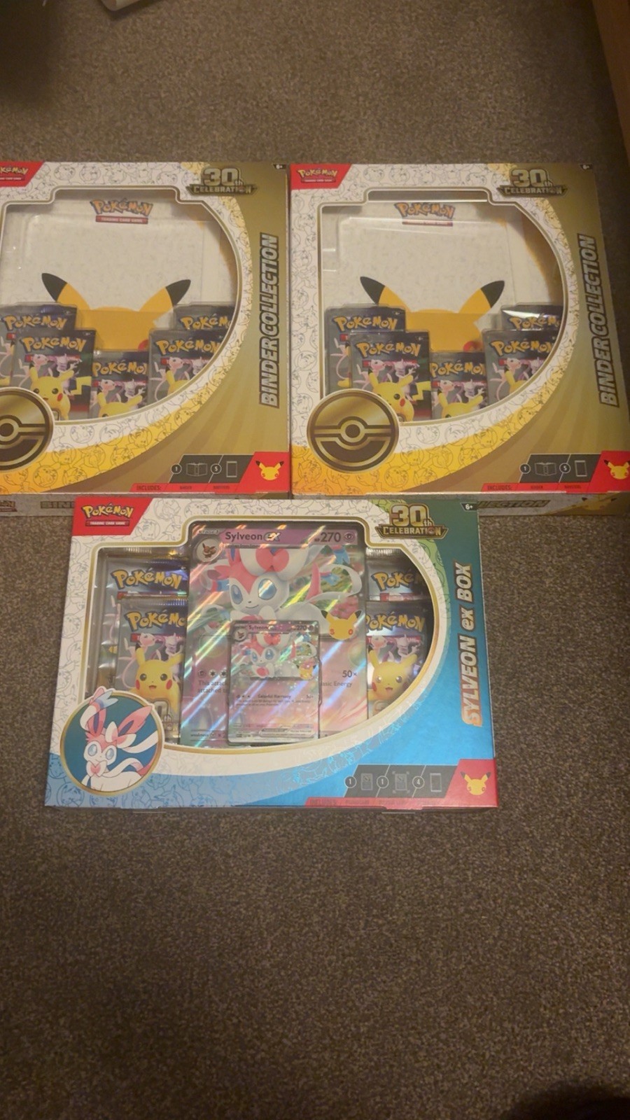 Pokémon TCG 30th Anniversary Celebration Binder Collection X2 & Sylveon ex Box