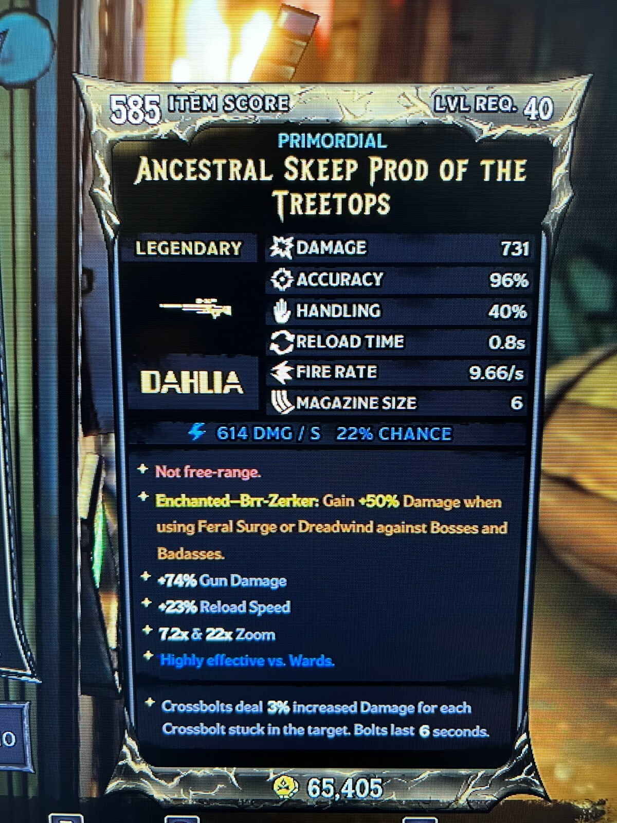 PS/XBOX/PC Tiny Tina's Wonderlands BRR-ZERKER ASCENDED LEVEL 40 ENCHANTED GEAR