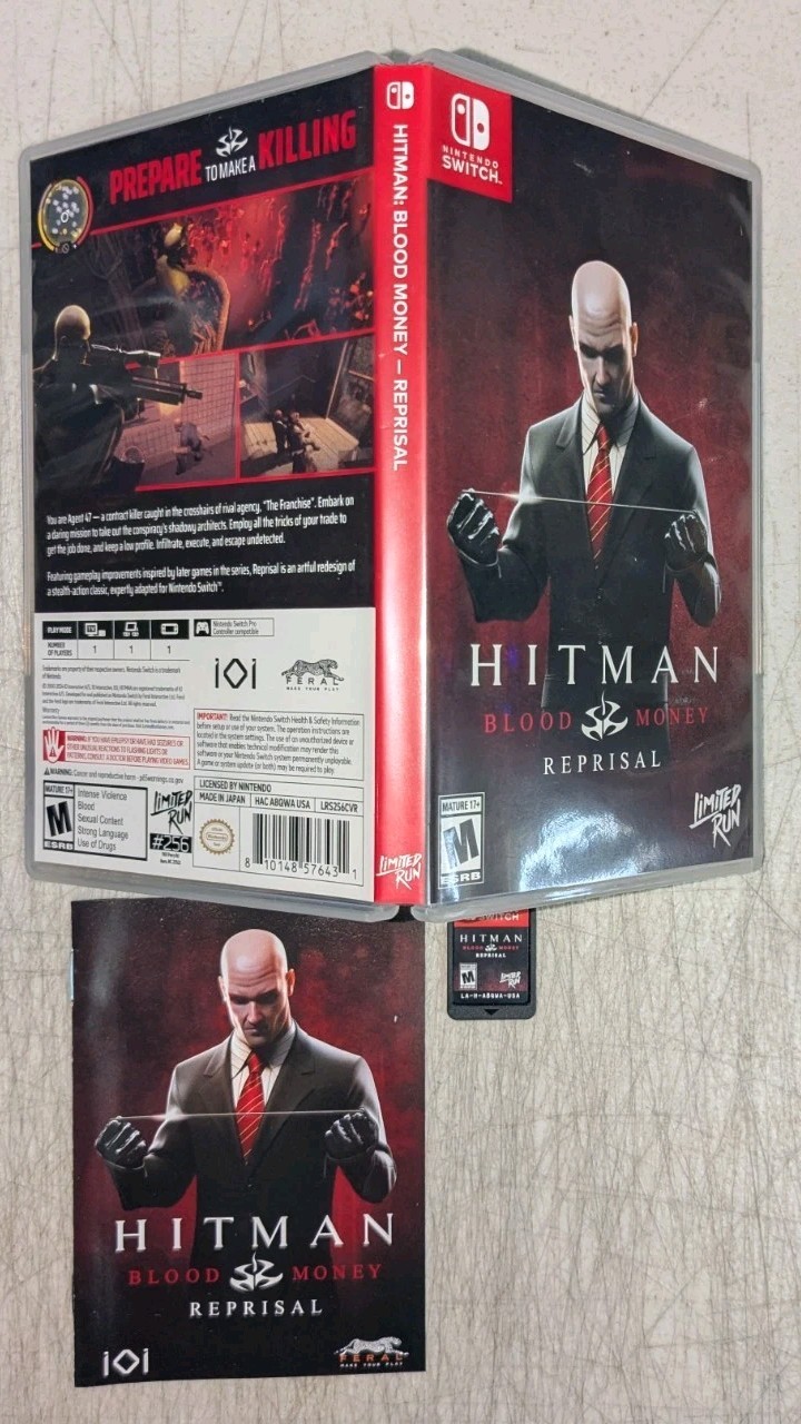 Hitman Blood Money Reprisal (Nintendo Switch) CIB - Limited Run #256 COMPLETE
