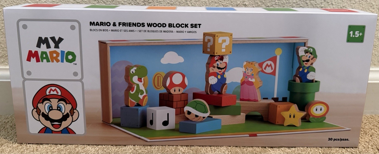 Nintendo My Mario Friends Wooden Block Special Set 30pc Amiibo Mario Sealed