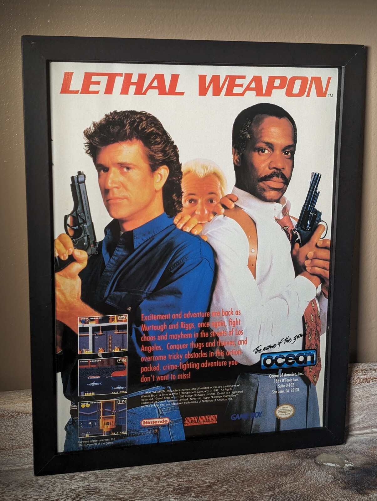 Lethal Weapon Super Nintendo Print Ad Original Art  8x11 Genuine