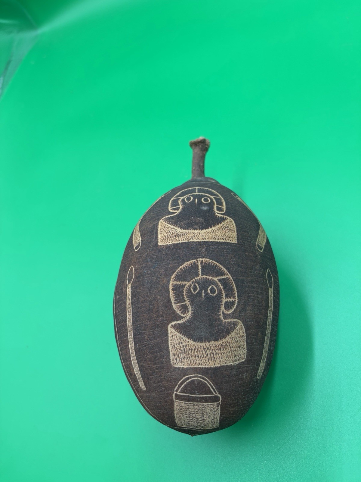 Hand Carved Australian Boab Nut Art, 7 X 4”