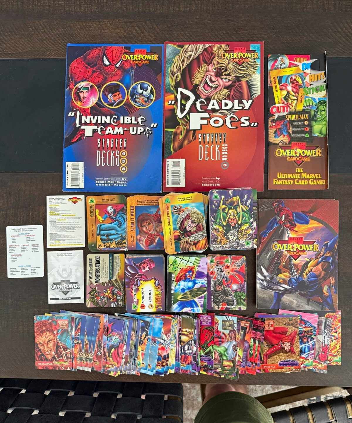 Vintage Marvel OverPower Cardgame Lot 600+ Starter Decks Deadly Foes Team-Ups