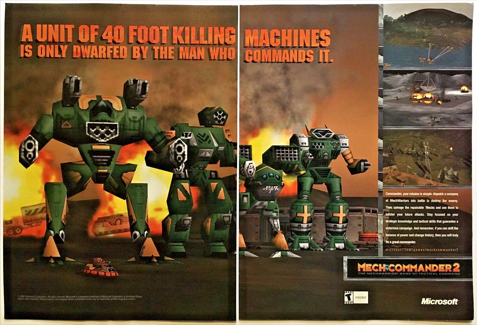 MechCommander 2 Mech Commander - PC - Original Print Ad/Poster Promo 2001