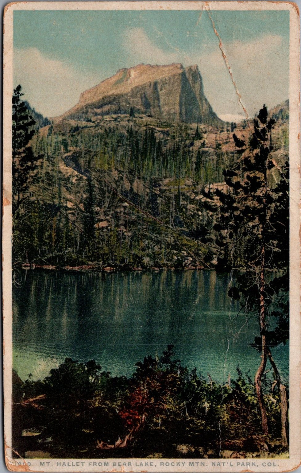 1916 Mt Hallett Bear Lake Rocky Mountain National Park PHOSTINT Postcard