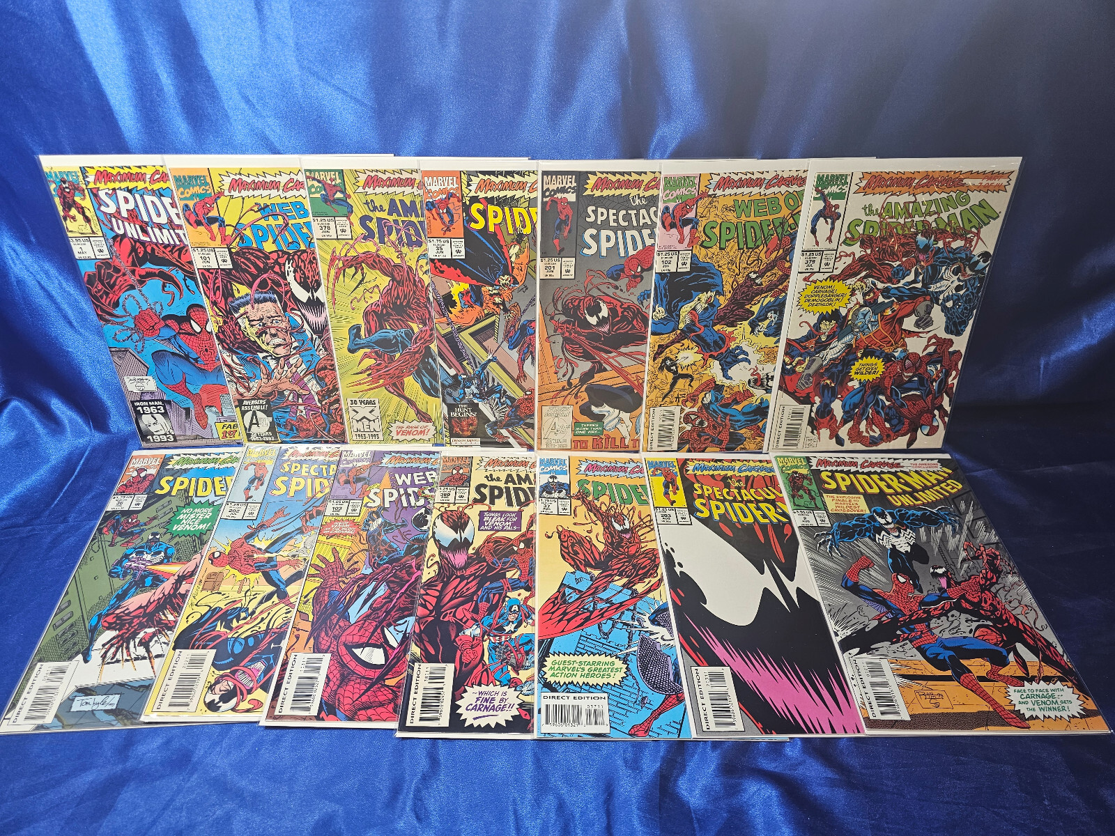 Maximum Carnage Spiderman #1-14 Full Run Complete Story Set Venom Newsstand