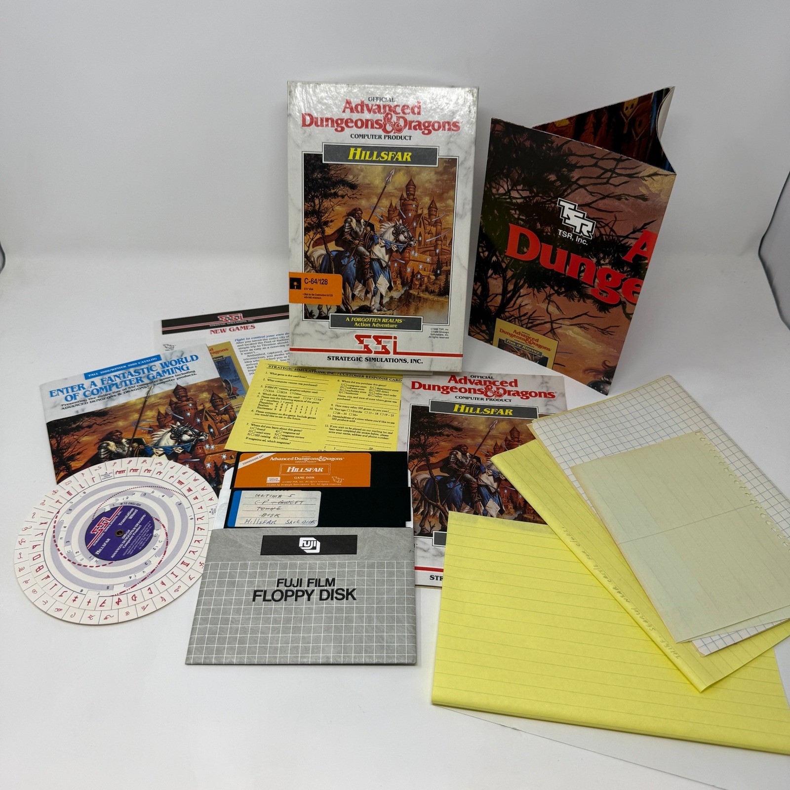 AD&D Hillsfar Commodore 64 C64 128 SSI Forgotten Realms Game Big Box Vintage
