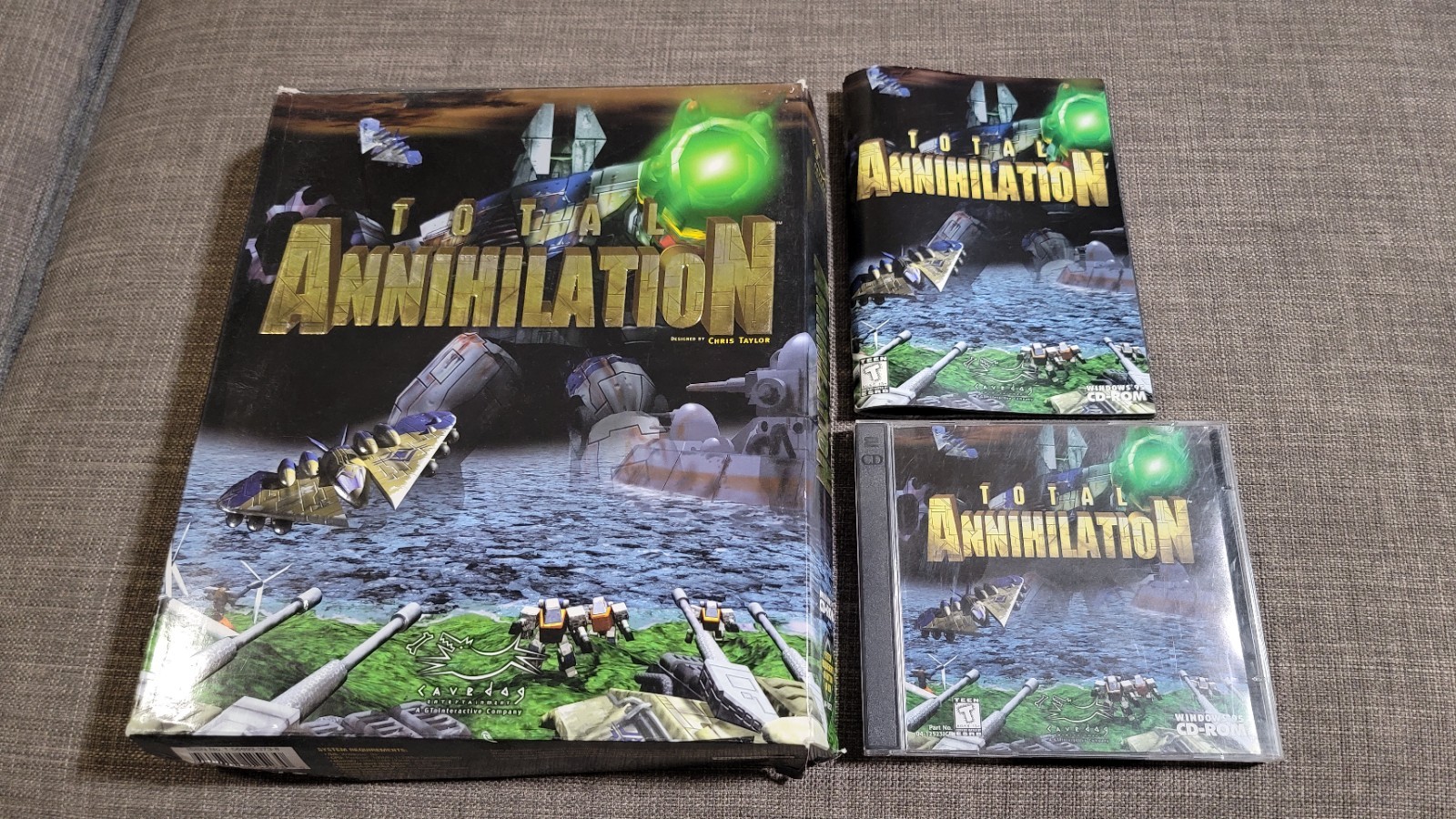 Total Annihilation PC CD-Rom Big Box Cave Dog CIB Complete 1997