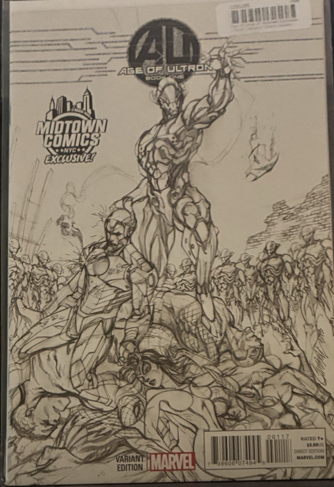 Age of Ultron #1 Rare Midtown Exclusive Sketch Variant Campbell Movie NM ONLY