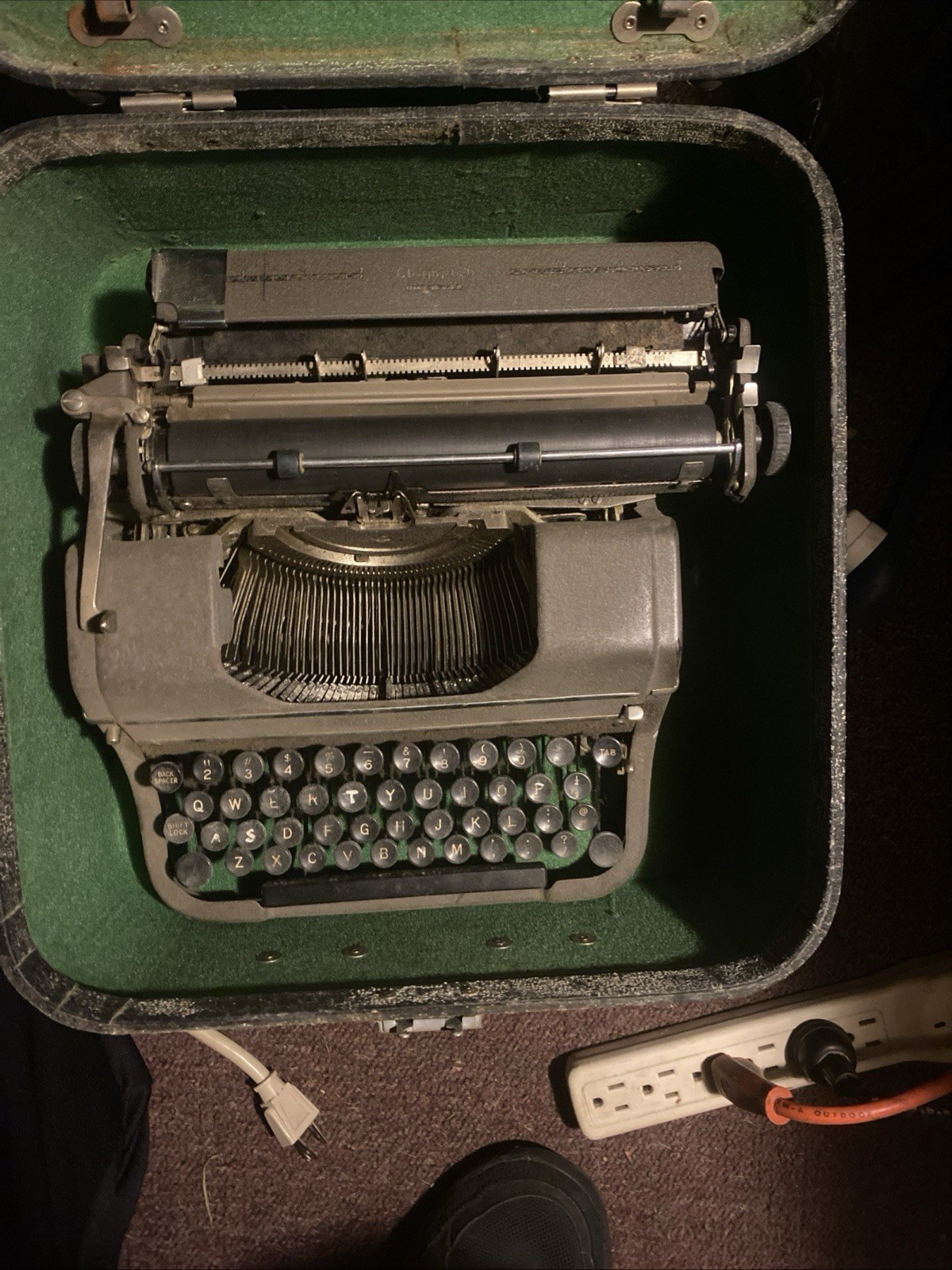 VTG 1936 Underwood Champion Portable Manual Typewriter W/Original Case USA Made
