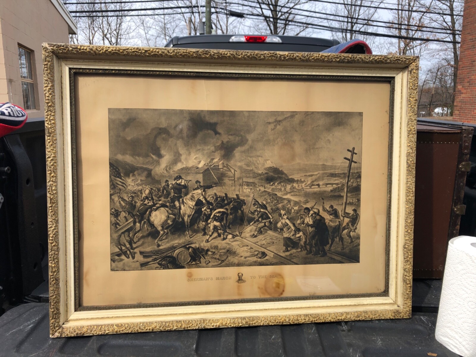 1883 Sherman's March to the Sea Civil War Print by J P Fitch Hartford CT