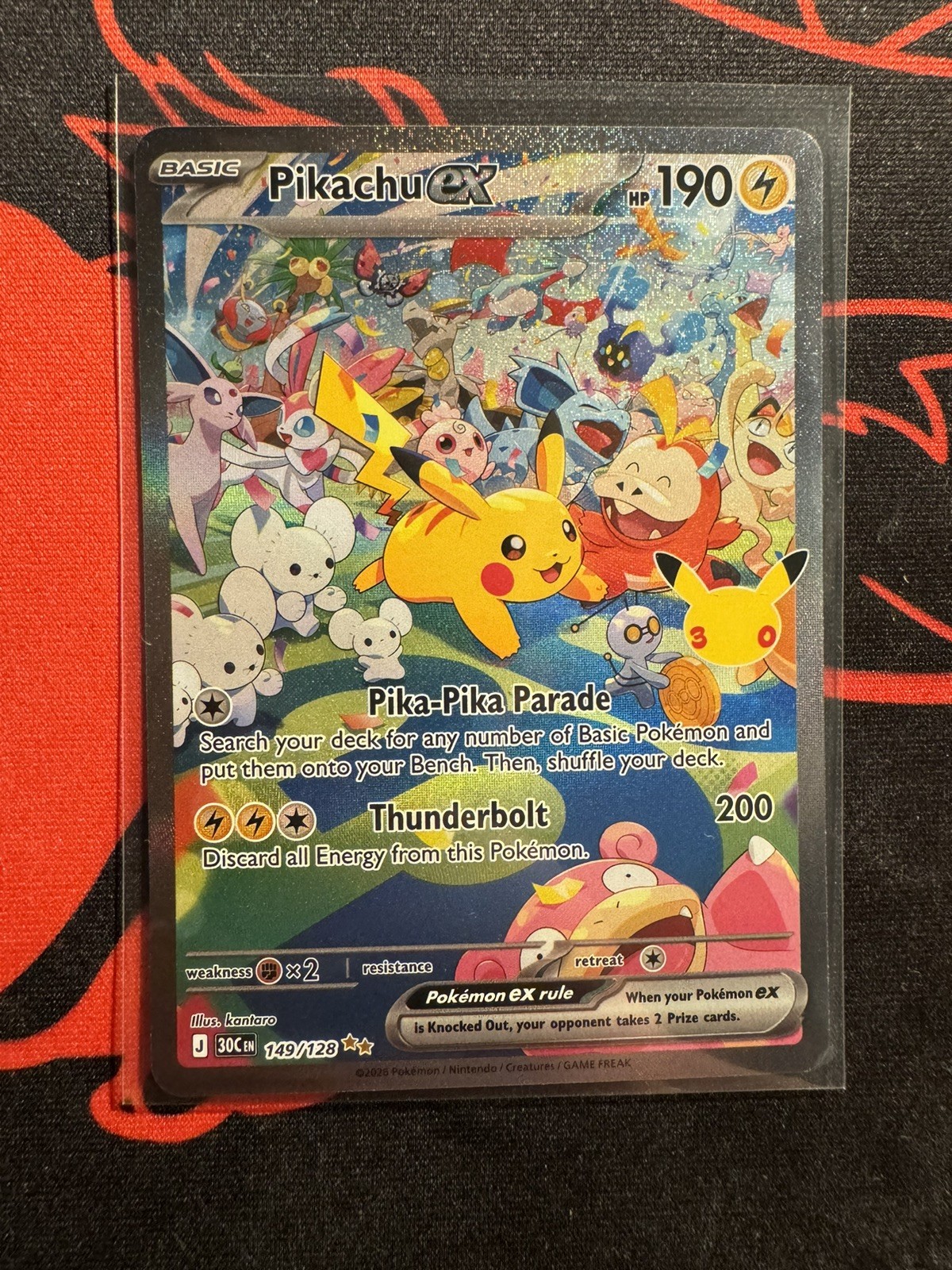 Pikachu EX SIR 149/128 Pokémon 30th Celebration Anniversary Pack Fresh
