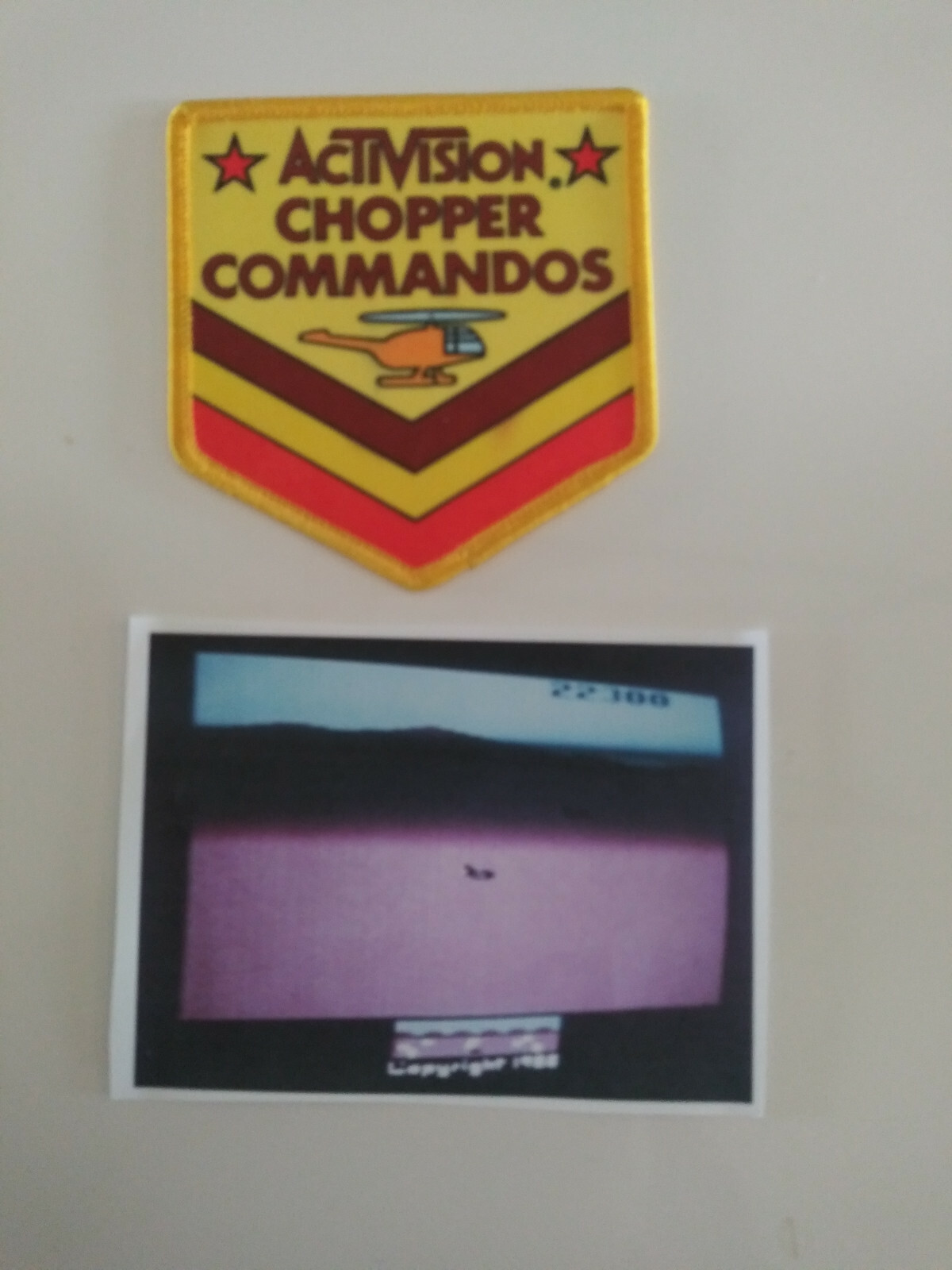 Activision Chopper Command (Commandos) Patch NEW w/ Screen Shot of winning Score