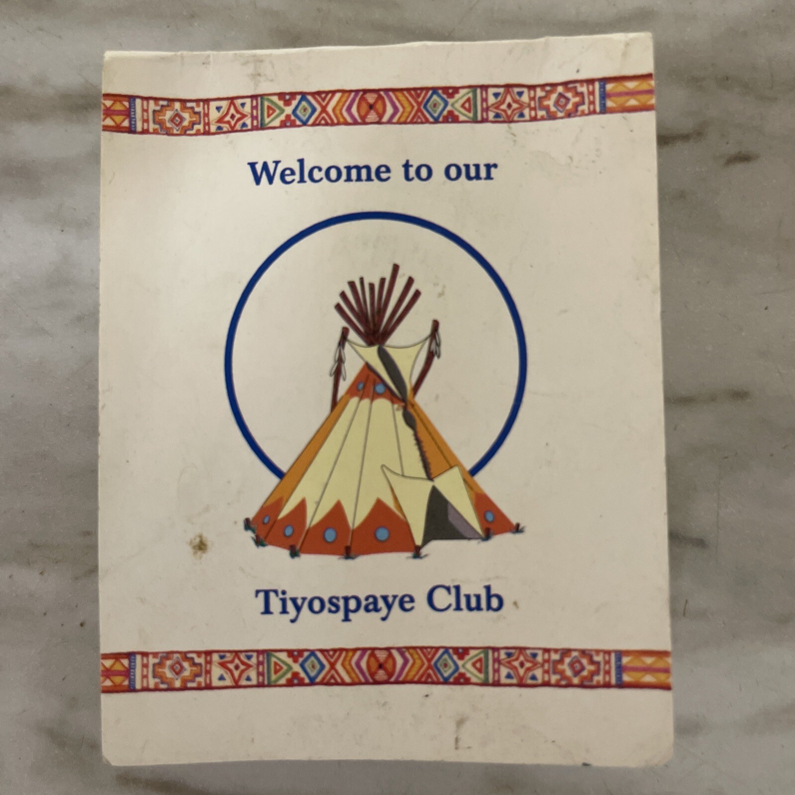 Vintage Indian Tiyospaye Teepee Tipi Wigwam Lacquered Lapel Pin W Packaging Rare