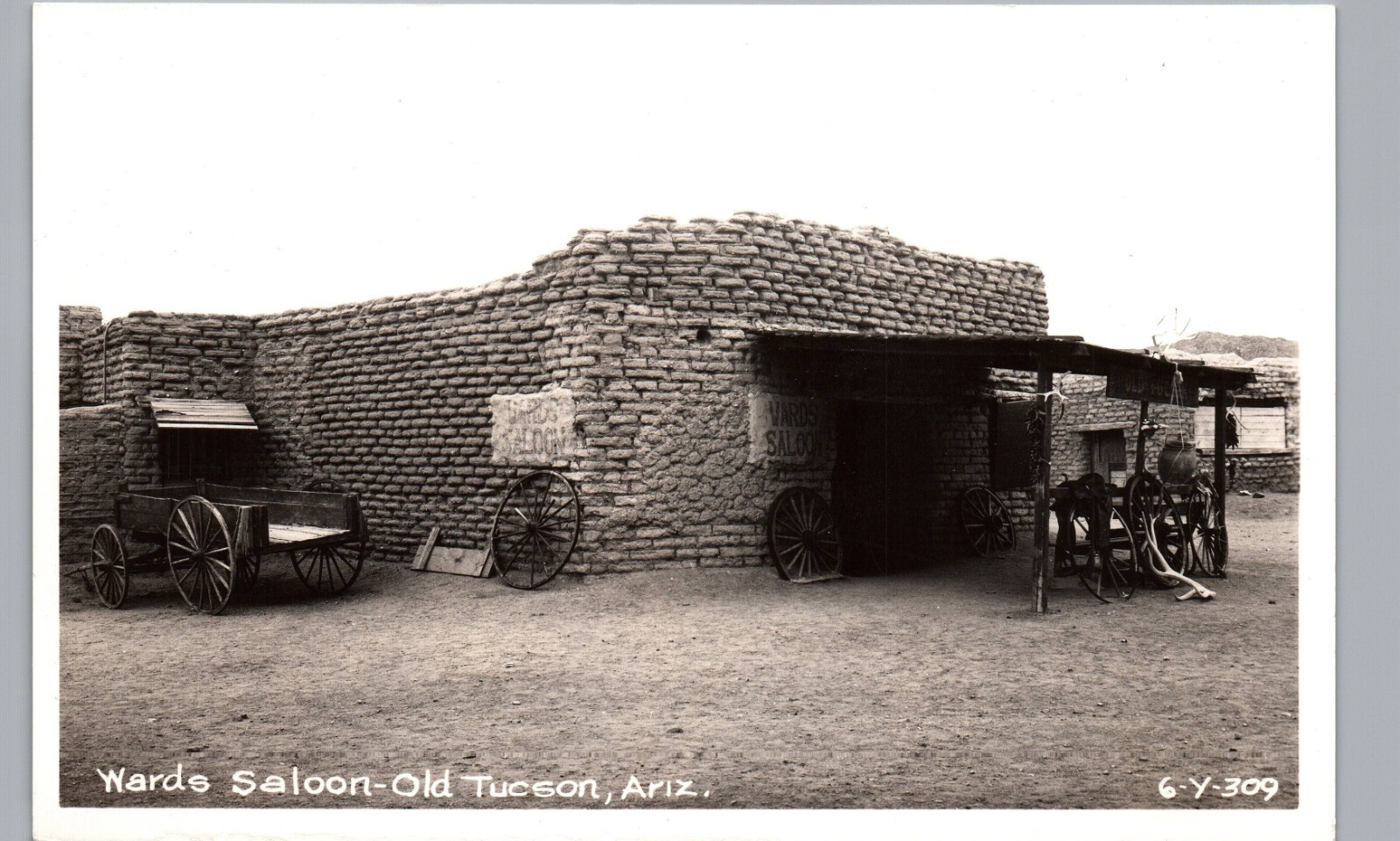 OLD WARD\'S SALOON tuscon az real photo postcard rppc arizona wild west outlaws