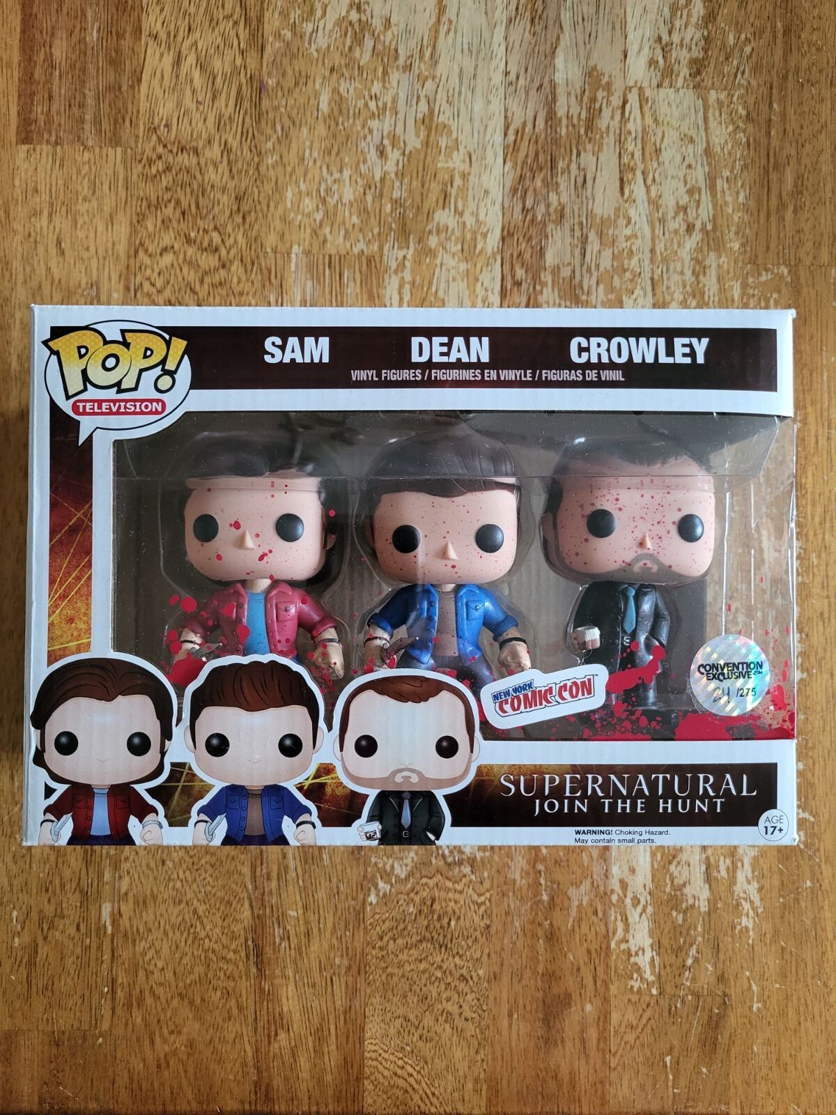 Exclusive NYCC Supernatural Blood Splatter Funko Pop 3 Pack