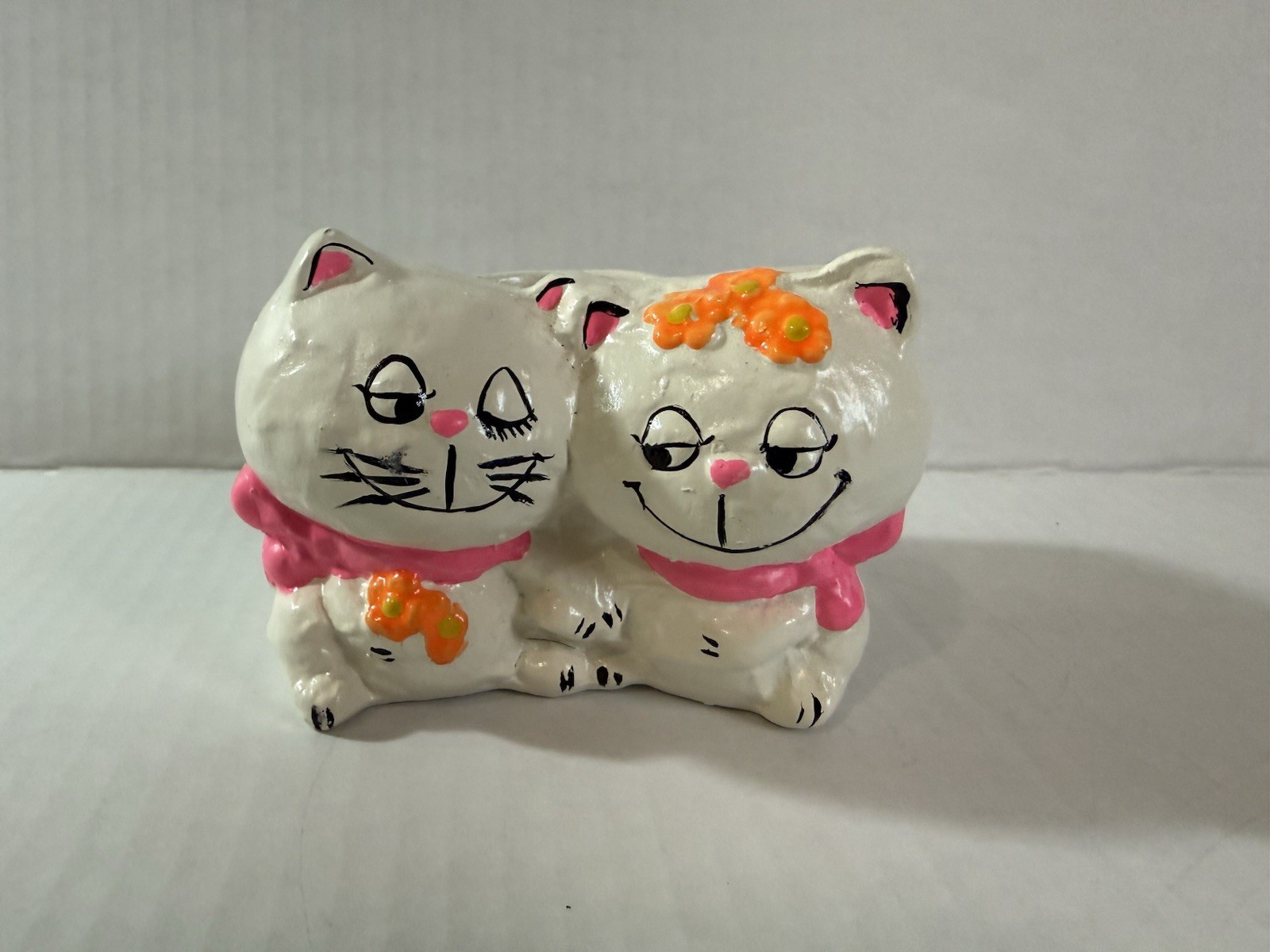 Vintage Holt Howard Cat Mod Candle Holder Ceramic Couple Colonial Candle Sticker